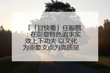 「甘快看」任振鹤：在彰显特色追求实效上下功夫 以文化为重要支点为高质量发展增添动能