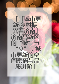 「城市更新·乡村振兴看济南」济南高新区的“破”与“立”：城市更新的空间密码与品质进阶