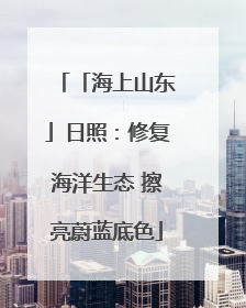 「海上山东」日照：修复海洋生态 擦亮蔚蓝底色