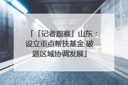 「记者观察」山东：设立重点帮扶基金 破题区域协调发展