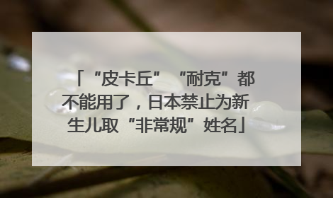 “皮卡丘”“耐克”都不能用了，日本禁止为新生儿取“非常规”姓名