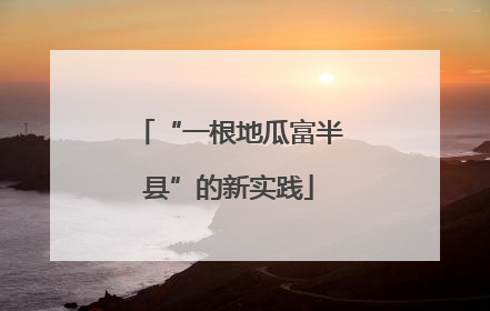 “一根地瓜富半县”的新实践