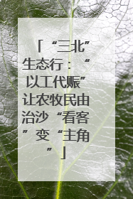 “三北”生态行：“以工代赈”让农牧民由治沙“看客”变“主角”