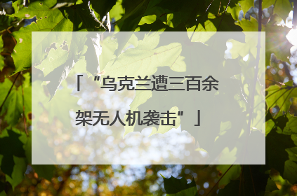 “乌克兰遭三百余架无人机袭击”