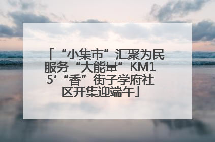 “小集市”汇聚为民服务“大能量”KM15′“香”街子学府社区开集迎端午