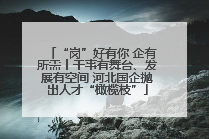 “岗”好有你 企有所需丨干事有舞台、发展有空间 河北国企抛出人才“橄榄枝”