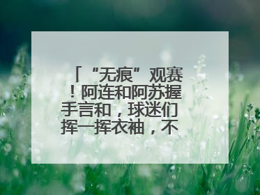 “无痕”观赛！阿连和阿苏握手言和，球迷们挥一挥衣袖，不留下一片云彩