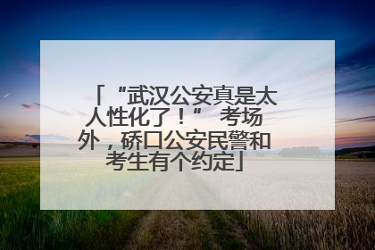 “武汉公安真是太人性化了！” 考场外，硚口公安民警和考生有个约定