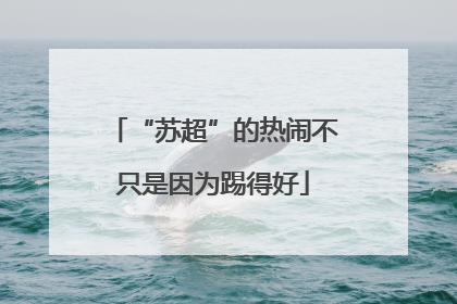 “苏超”的热闹不只是因为踢得好