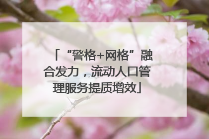 “警格+网格”融合发力，流动人口管理服务提质增效