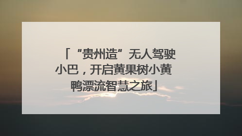 “贵州造”无人驾驶小巴，开启黄果树小黄鸭漂流智慧之旅