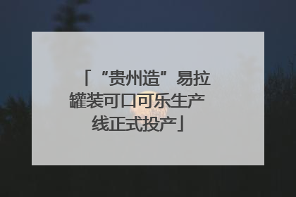 “贵州造”易拉罐装可口可乐生产线正式投产