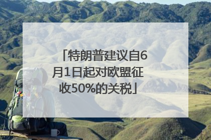 特朗普建议自6月1日起对欧盟征收50%的关税