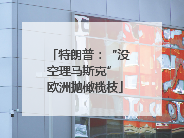 特朗普：“没空理马斯克” 欧洲抛橄榄枝