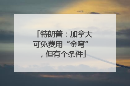 特朗普：加拿大可免费用“金穹”，但有个条件