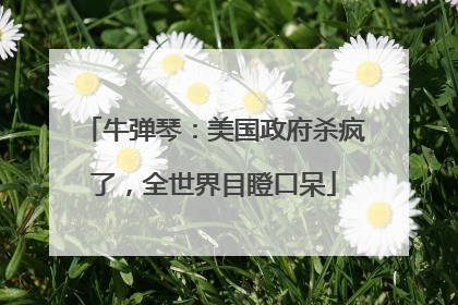 牛弹琴：美国政府杀疯了，全世界目瞪口呆