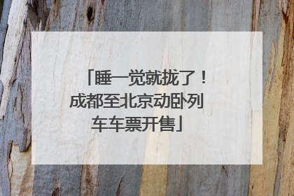 睡一觉就拢了！成都至北京动卧列车车票开售