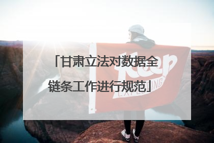 甘肃立法对数据全链条工作进行规范