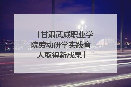 甘肃武威职业学院劳动研学实践育人取得新成果