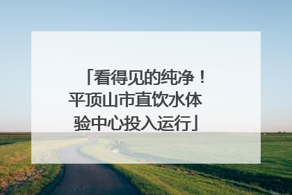 看得见的纯净！平顶山市直饮水体验中心投入运行