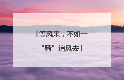等风来，不如一“骑”追风去