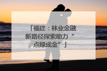 福建：林业金融新路径探索助力“点绿成金”