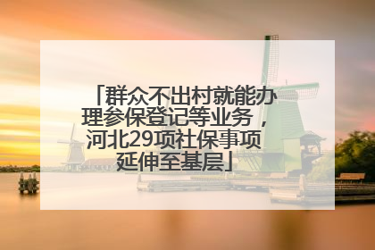 群众不出村就能办理参保登记等业务，河北29项社保事项延伸至基层