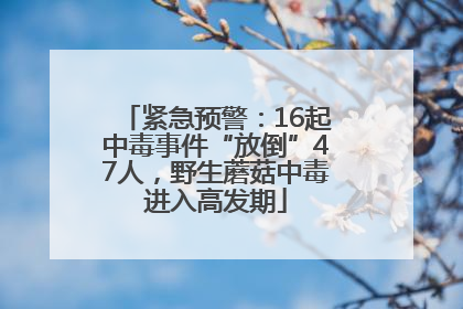 紧急预警：16起中毒事件“放倒”47人，野生蘑菇中毒进入高发期