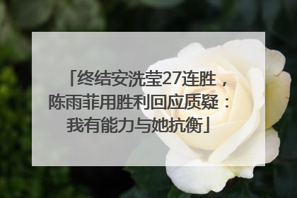 终结安洗莹27连胜，陈雨菲用胜利回应质疑：我有能力与她抗衡