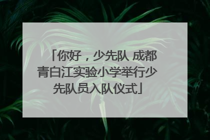 你好，少先队 成都青白江实验小学举行少先队员入队仪式