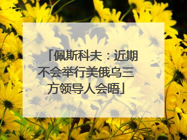 佩斯科夫：近期不会举行美俄乌三方领导人会晤