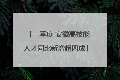 一季度 安徽高技能人才同比新增超四成