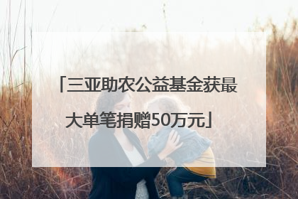 三亚助农公益基金获最大单笔捐赠50万元