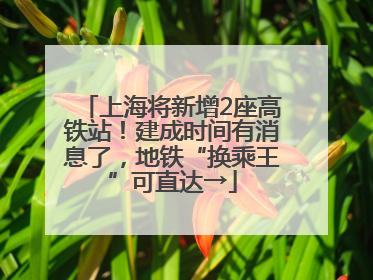 上海将新增2座高铁站！建成时间有消息了，地铁“换乘王”可直达→