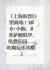 上海新晋巨型商场！100+小狗、8米萨姆机甲、免费乐园……吃喝玩乐攻略