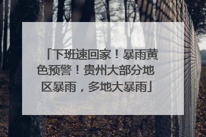 下班速回家！暴雨黄色预警！贵州大部分地区暴雨，多地大暴雨
