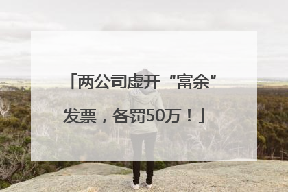 两公司虚开“富余”发票，各罚50万！