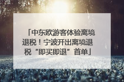 中东欧游客体验离境退税！宁波开出离境退税“即买即退”首单