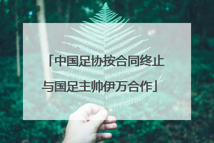 中国足协按合同终止与国足主帅伊万合作