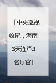 中央巡视收尾，海南3天连查3名厅官