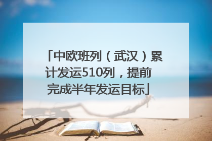 中欧班列（武汉）累计发运510列，提前完成半年发运目标