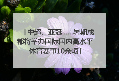 中超、亚冠……暑期成都将举办国际国内高水平体育赛事10余项