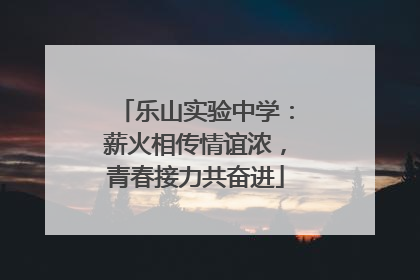 乐山实验中学：薪火相传情谊浓，青春接力共奋进