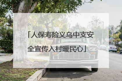 人保寿险义乌中支安全宣传入村暖民心