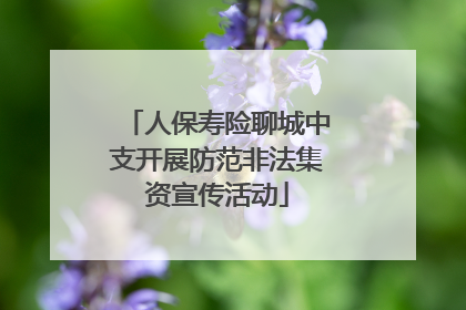 人保寿险聊城中支开展防范非法集资宣传活动