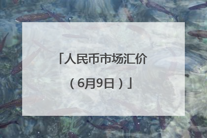 人民币市场汇价（6月9日）