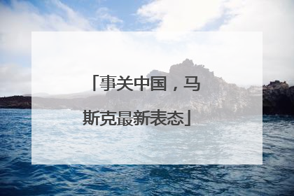 事关中国，马斯克最新表态