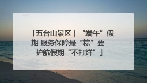 五台山景区｜“端午”假期 服务保障最“粽”要 护航假期“不打烊”