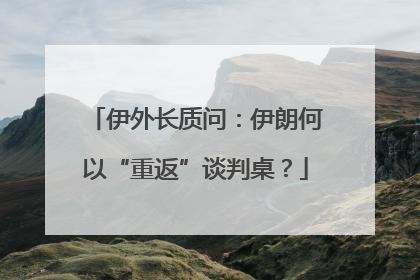 伊外长质问：伊朗何以“重返”谈判桌？