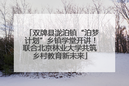 双牌县泷泊镇“泊梦计划”乡镇学堂开讲！联合北京林业大学共筑乡村教育新未来